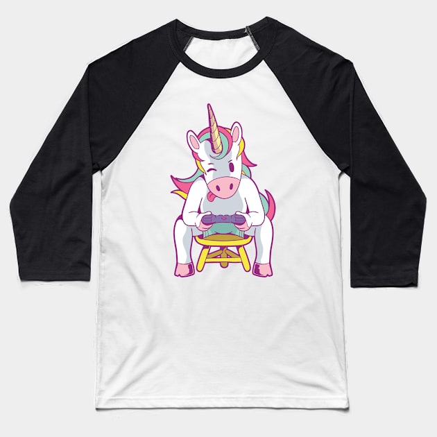 Unicorn gamer controller Baseball T-Shirt by Shadowbyte91